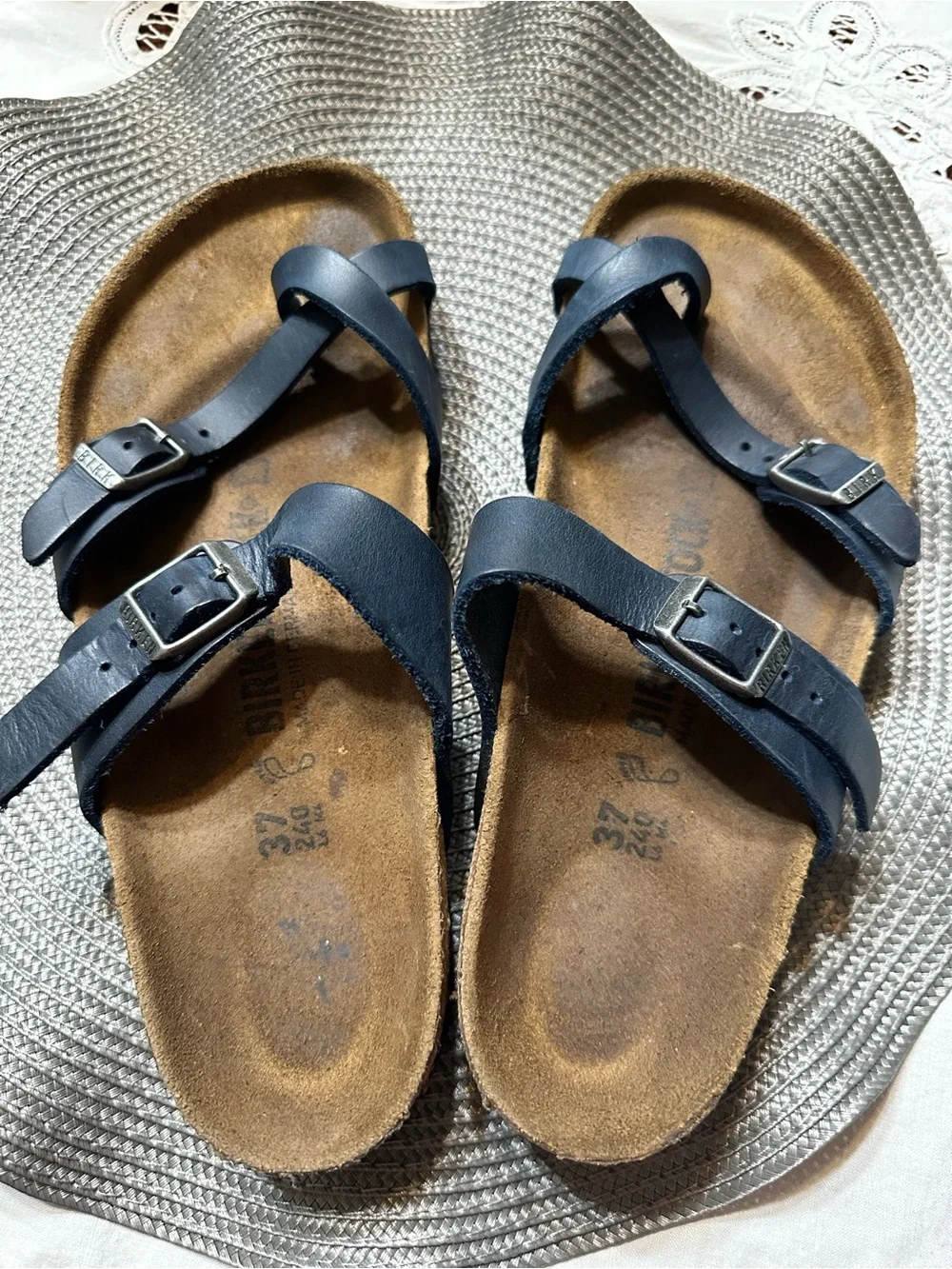 Birkenstock Kids Navy Double-Strap Sandals